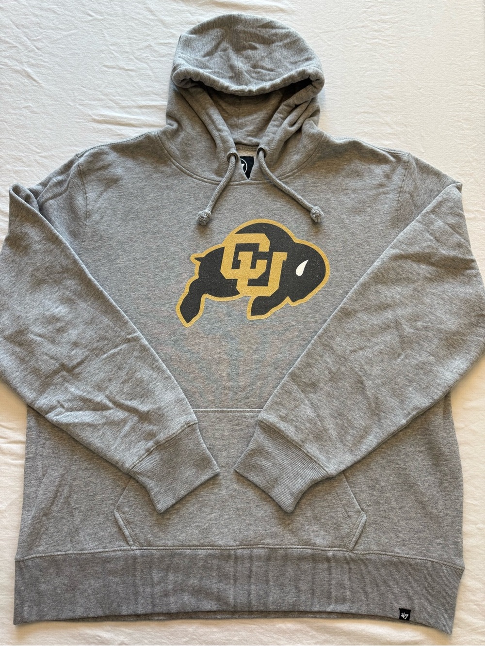 47 Brand Gray Colorado Buffalos Logo Hoodie Sweatshirt Size XXL B17